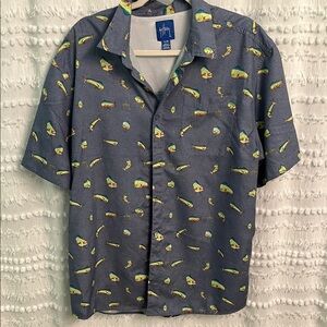 Guy Harvey Navy Fish Pattern Shirt